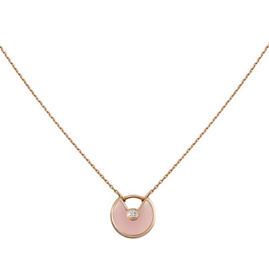 [Gaonasi]AMULETTE ROSE GOLD PINK MOP NECKLACE
