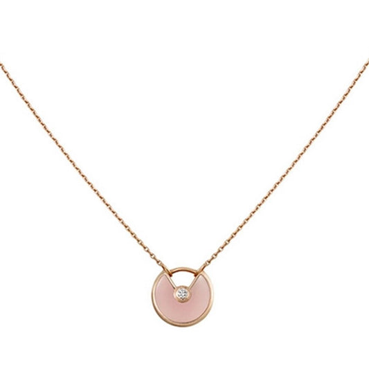 [Gaonasi]AMULETTE ROSE GOLD PINK MOP NECKLACE