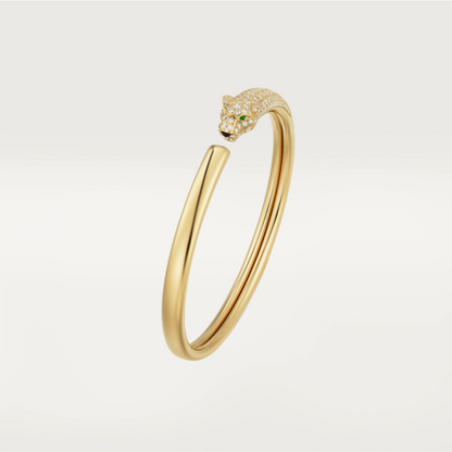 [Gaonasi]PANTHERE GOLD DIAMOND OPEN BRACELET