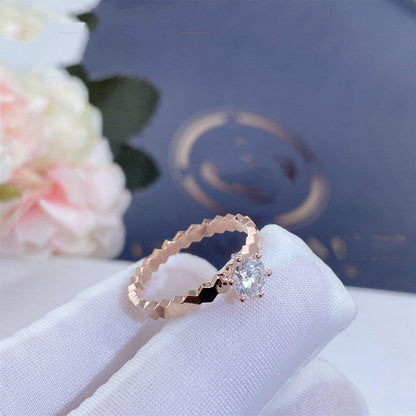 [Gaonasi]BEE LOVE RING PINK GOLD 1 DIAMOND