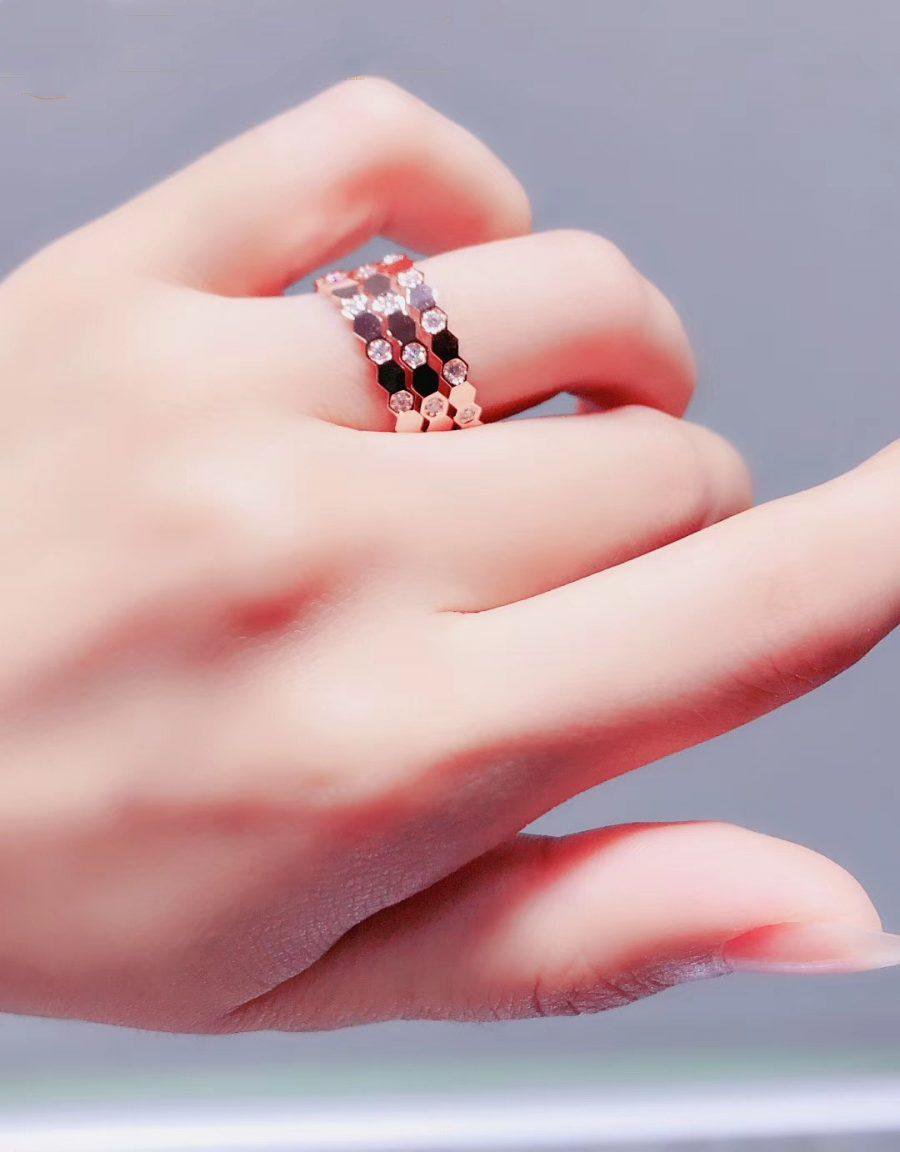 [Gaonasi]BEE LOVE RING PINK GOLD DIAMOND