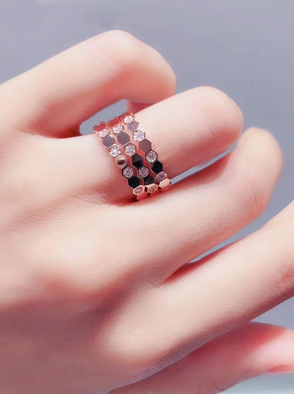 [Gaonasi]BEE LOVE RING PINK GOLD DIAMOND