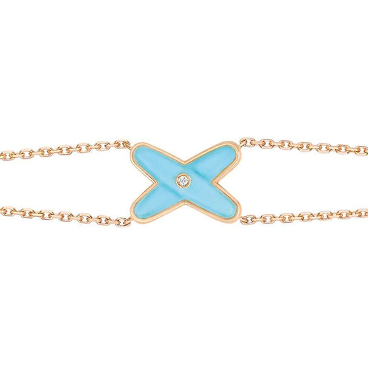 [Gaonasi]JEUX BRACELET TURQUOISE PINK GOLD 1 DIAMOND