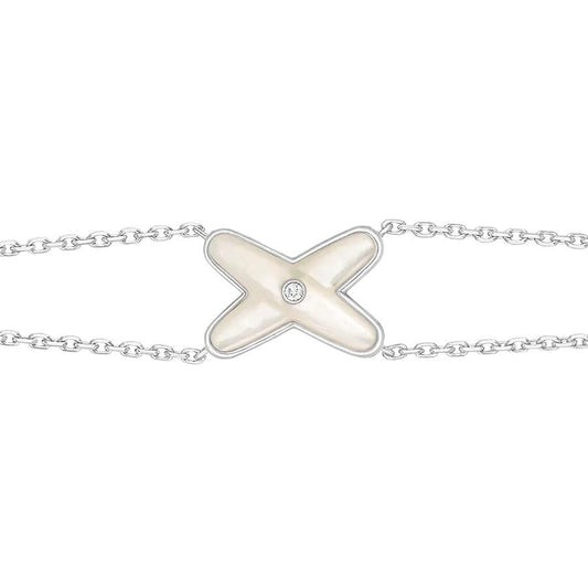 [Gaonasi]JEUX BRACELET WHITE MOP SILVER 1 DIAMOND