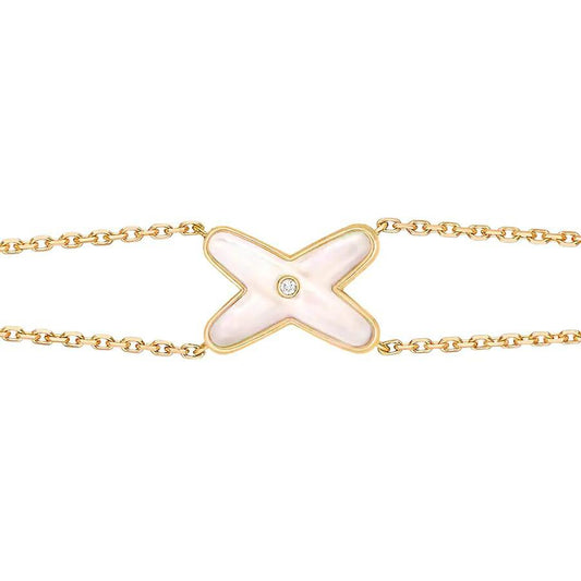 [Gaonasi]JEUX BRACELET WHITE MOP GOLD 1 DIAMOND