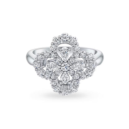 [Gaonasi]LOOP RING FULL MOTIF DIAMOND 16MM SILVE