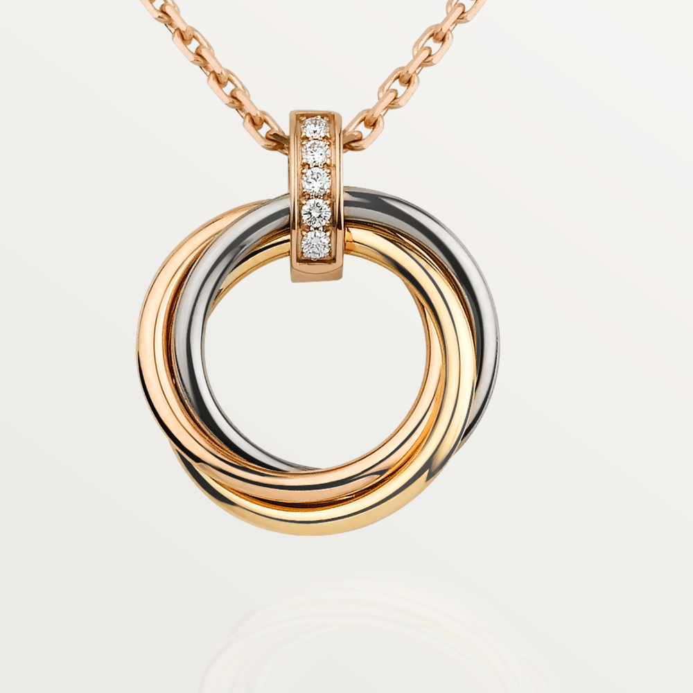 [Gaonasi]TRINITY NECKLACE GOLD  DIAMONDS