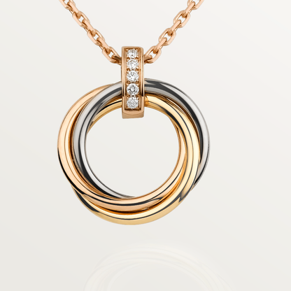 [Gaonasi]TRINITY NECKLACE GOLD  DIAMONDS