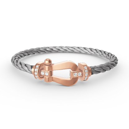 [Gaonasi]FORCE LARGE HORSESHOE HALF DIAMOND BRACELET ROSE GOLD