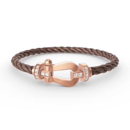 [Gaonasi]FORCE LARGE HORSESHOE HALF DIAMOND BRACELET ROSE GOLD