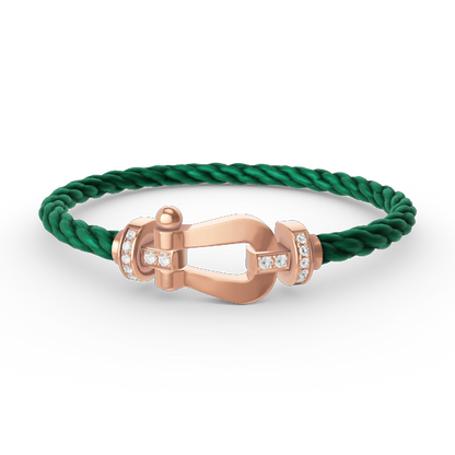 [Gaonasi]FORCE LARGE HORSESHOE HALF DIAMOND BRACELET ROSE GOLD