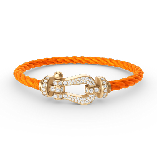 [Gaonasi]FORCE LARGE HORSESHOE FULL DIAMOND BRACELET GOLD