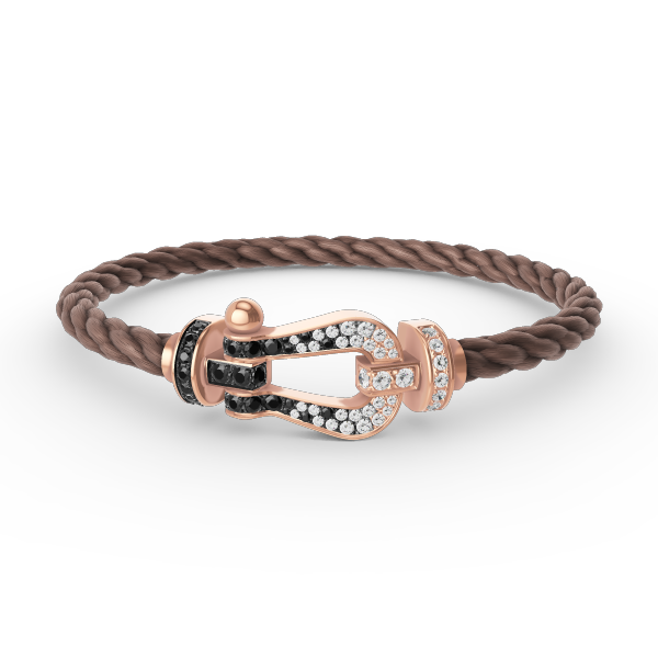 [Gaonasi]FORCE LARGE HORSESHOE BLACK WHITE DIAMOND BRACELET ROSE GOLD