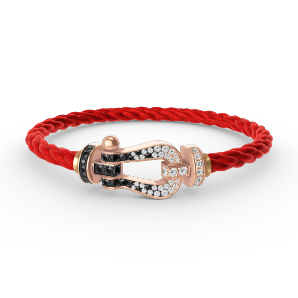 [Gaonasi]FORCE LARGE HORSESHOE BLACK WHITE DIAMOND BRACELET ROSE GOLD