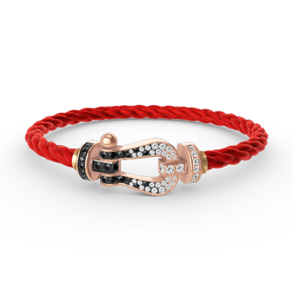 [Gaonasi]FORCE LARGE HORSESHOE BLACK WHITE DIAMOND BRACELET ROSE GOLD