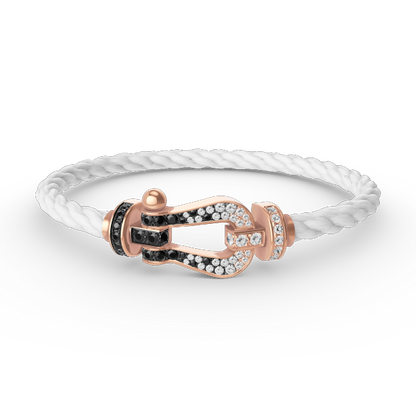 [Gaonasi]FORCE LARGE HORSESHOE BLACK WHITE DIAMOND BRACELET ROSE GOLD