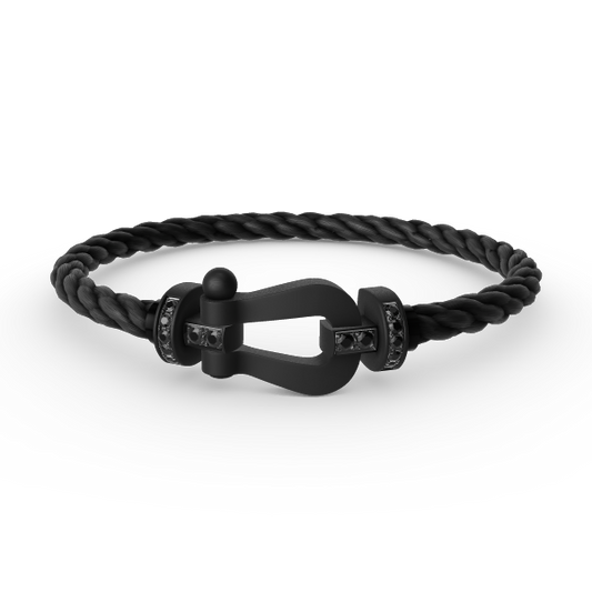 [Gaonasi]FORCE LARGE SERIES HORSESHOE BLACK SAMURAI BRACELET