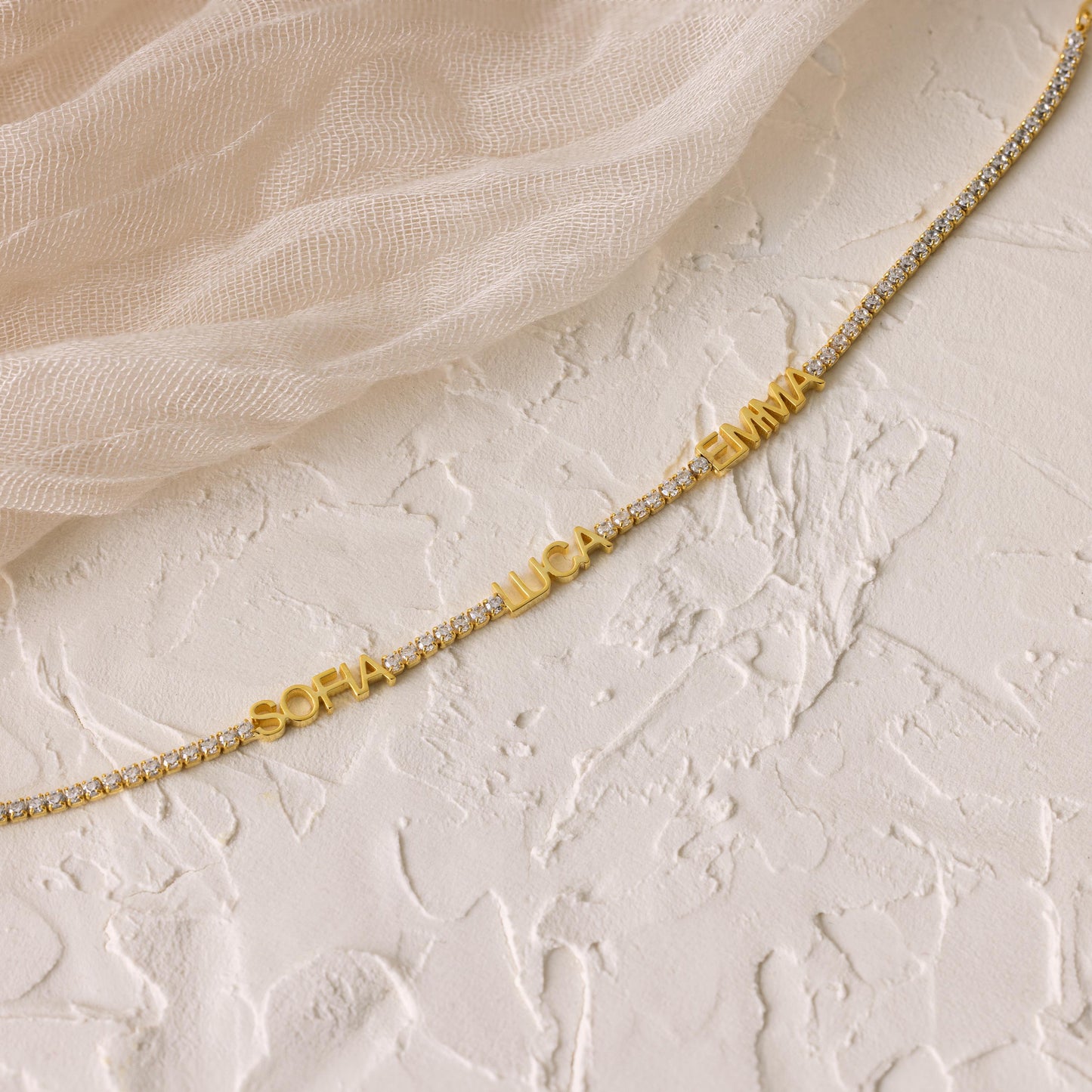 Multiple Name Tennis Bracelet