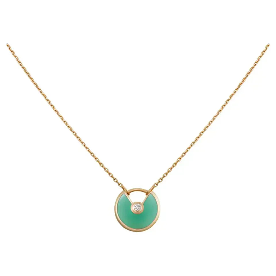 [Gaonasi]AMULETTE GOLD MALACHITE NECKLACE