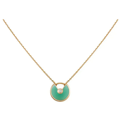[Gaonasi]AMULETTE GOLD MALACHITE NECKLACE