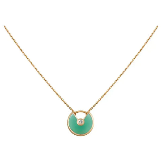 [Gaonasi]AMULETTE GOLD MALACHITE NECKLACE