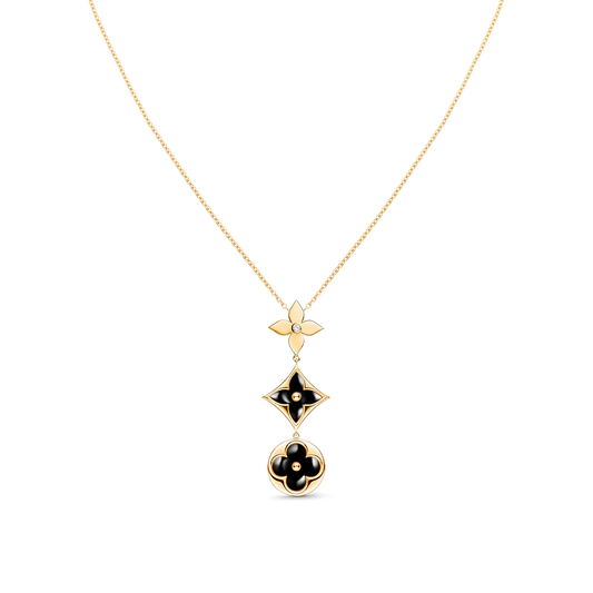 [Gaonasi]STAR AND SUN ONYX PINK GOLD NECKLACE