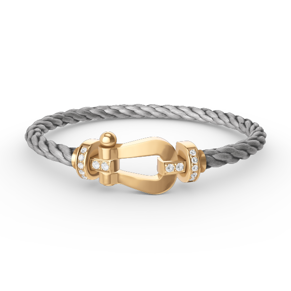 [Gaonasi]FORCE LARGE HORSESHOE HALF DIAMOND BRACELET GOLD