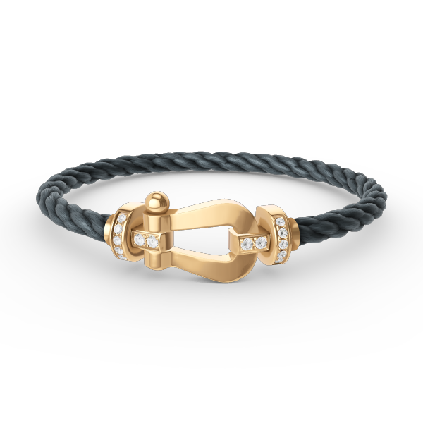 [Gaonasi]FORCE LARGE HORSESHOE HALF DIAMOND BRACELET GOLD