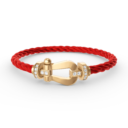 [Gaonasi]FORCE LARGE HORSESHOE HALF DIAMOND BRACELET GOLD