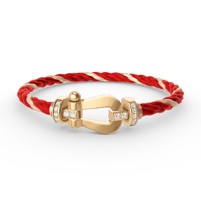 [Gaonasi]FORCE LARGE HORSESHOE HALF DIAMOND BRACELET GOLD