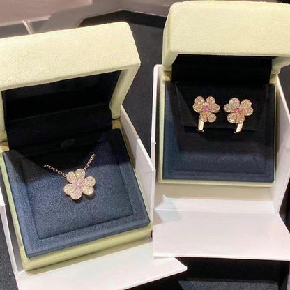 [Gaonasi]FRIVOLE PINK GOLD FLOWER DIAMOND EARRINGS