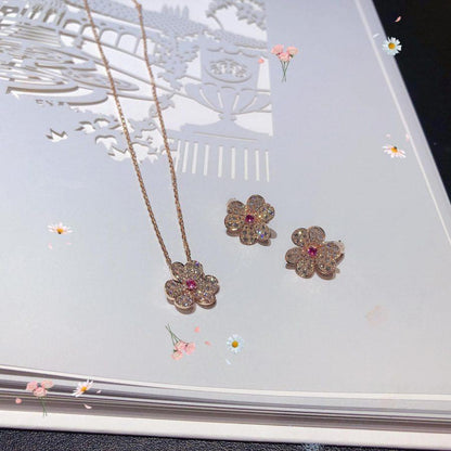[Gaonasi]FRIVOLE ROSE GOLD FLOWER DIAMOND NECKLACE