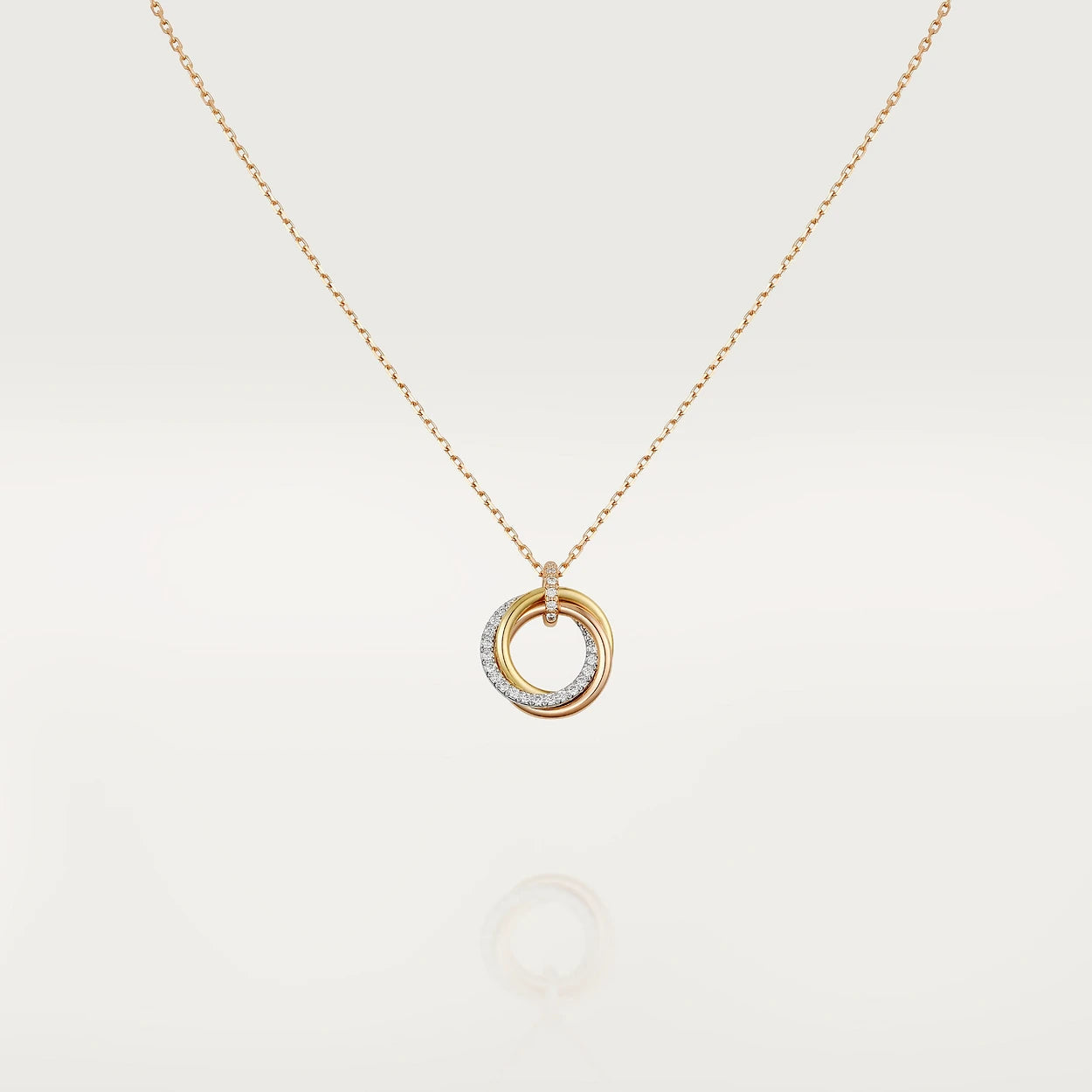 [Gaonasi]TRINITY NECKLACE SILVER GOLD PINK GOLD DIAMONDS