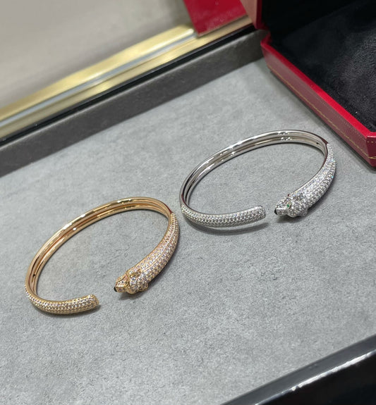 [Gaonasi]PANTHERE FULL DIAMOND OPEN BRACELET