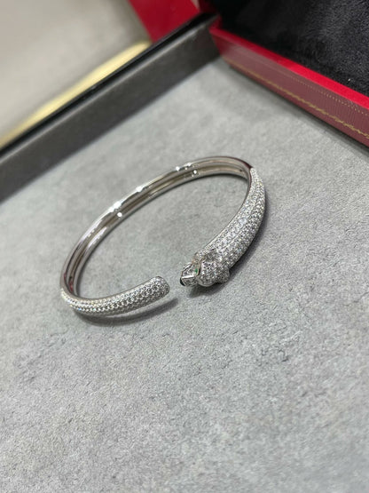 [Gaonasi]PANTHERE FULL DIAMOND OPEN BRACELET