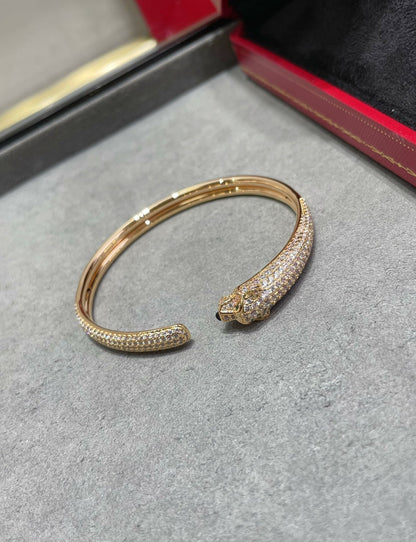 [Gaonasi]PANTHERE FULL DIAMOND OPEN BRACELET
