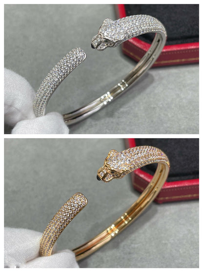 [Gaonasi]PANTHERE FULL DIAMOND OPEN BRACELET