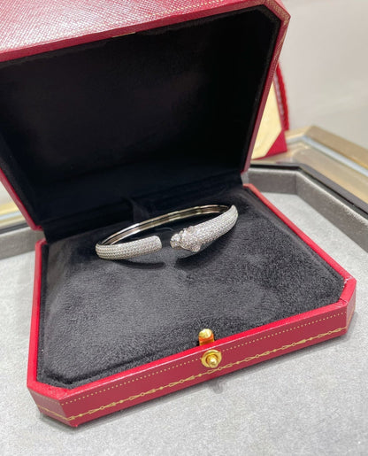 [Gaonasi]PANTHERE FULL DIAMOND OPEN BRACELET