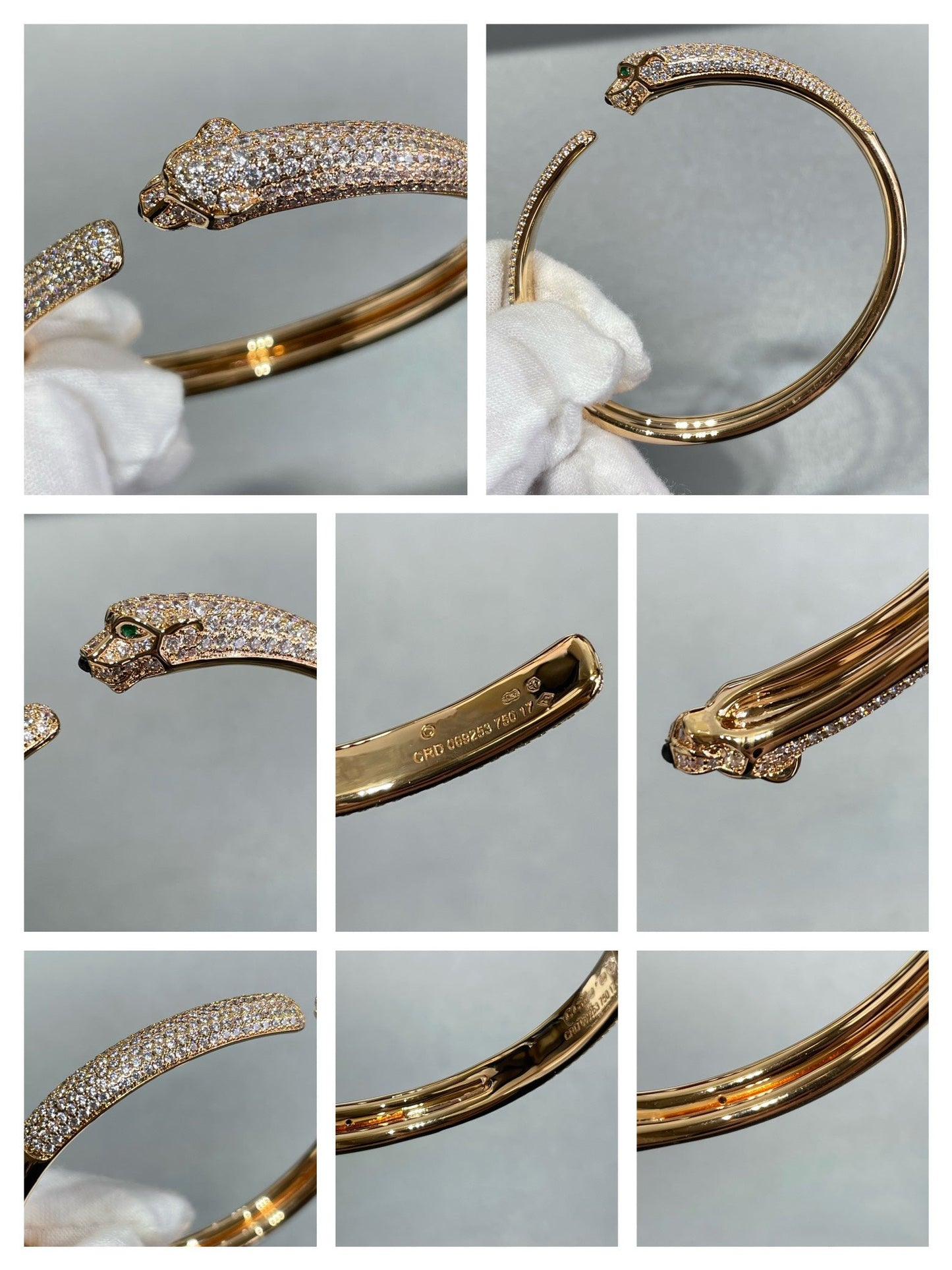 [Gaonasi]PANTHERE FULL DIAMOND OPEN BRACELET