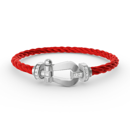 [Gaonasi]FORCE LARGE HORSESHOE HALF DIAMOND BRACELET SILVER