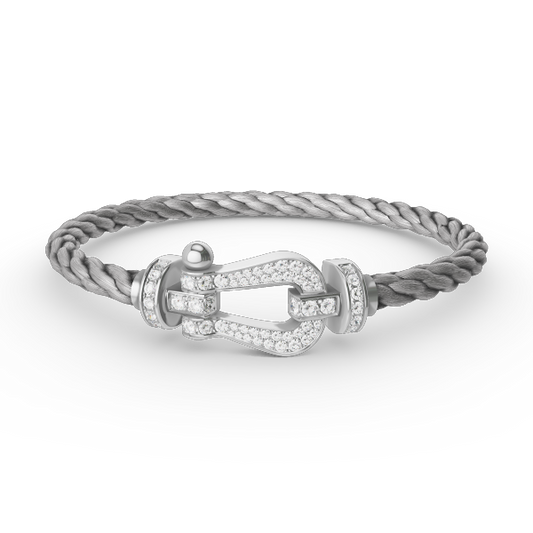 [Gaonasi]FORCE LARGE HORSESHOE FULL DIAMOND BRACELET SILVER