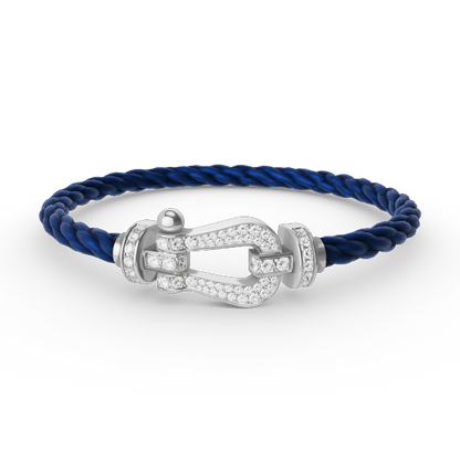 [Gaonasi]FORCE LARGE HORSESHOE FULL DIAMOND BRACELET SILVER