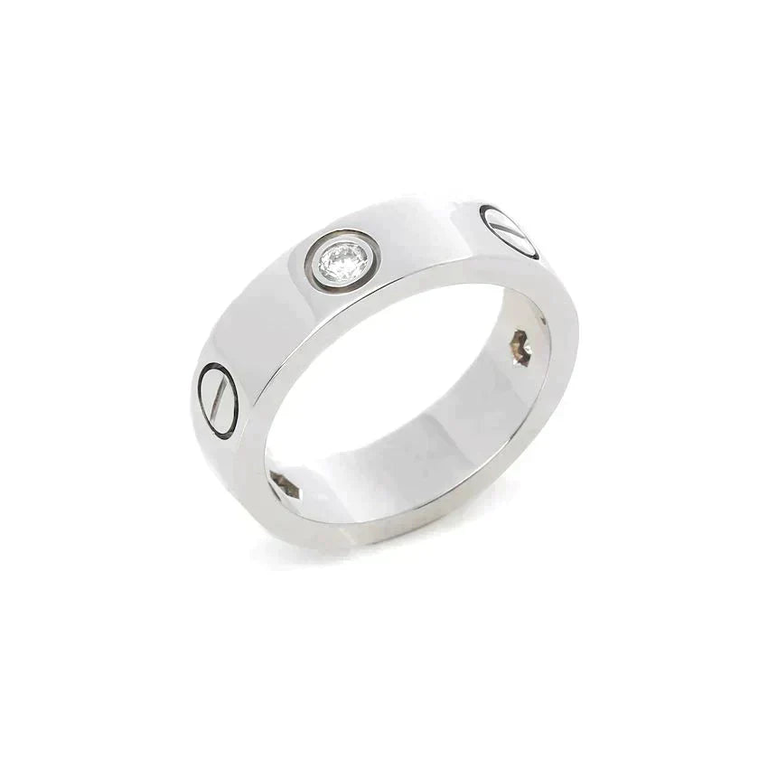 [Gaonasi]LOVE RING 5.5MM 3 DIAMONDS SILVER